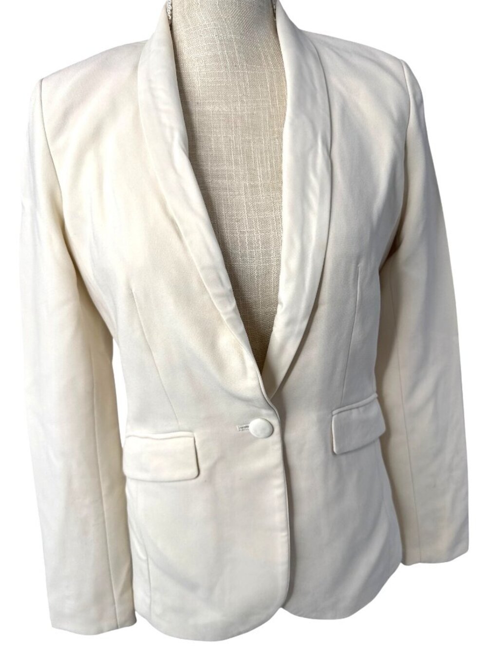 Crisp White Tailored Blazer H&M Single Button Professional Chic 6